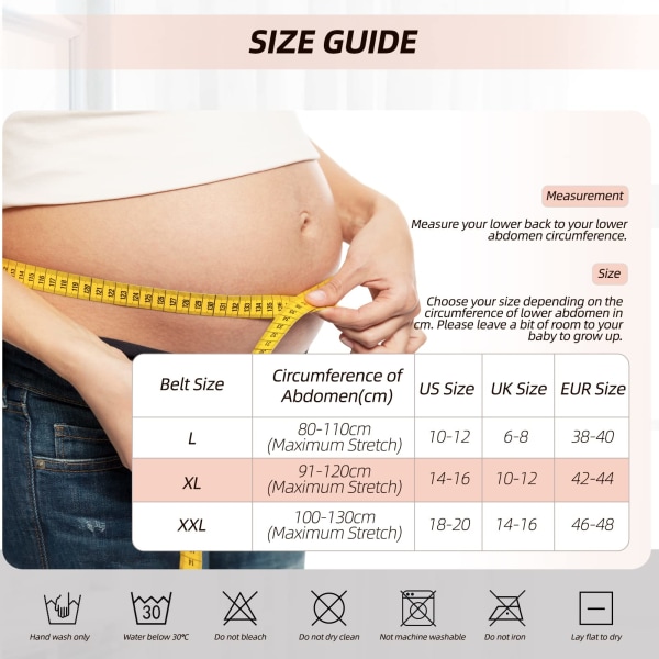 Raskausvyö äitiysvyö, lanneselän raskausvyö äitiysvyö äitiysvatsahihnat ja synnytyksen tuki, XL