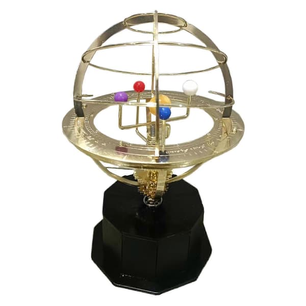 Grand Orrery-modell av solsystemet i metall, dekorativ bordmodell av planeter