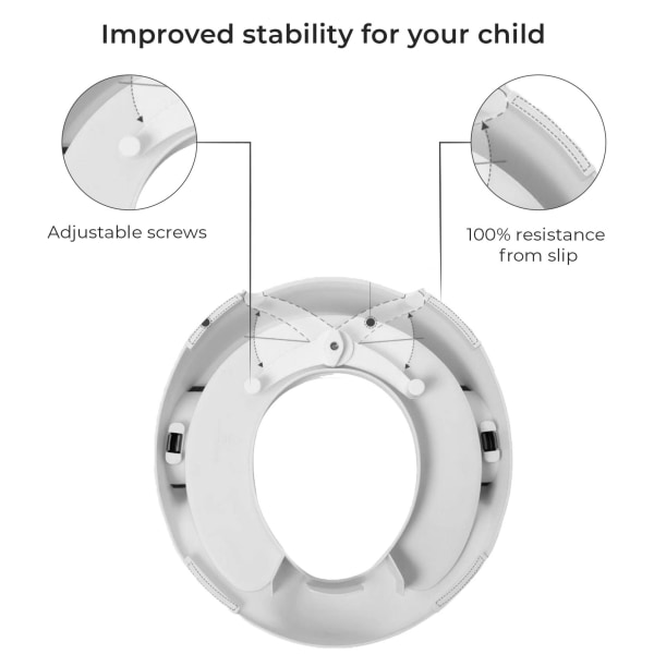 Potte treningssete for passer runde og ovale toaletter (hvit)