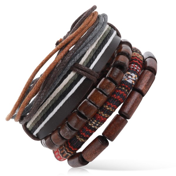 5 stk Wrap Armbånd til Mænd Damer Armbånd Bohemian Style Hippie Accessories Armbånd