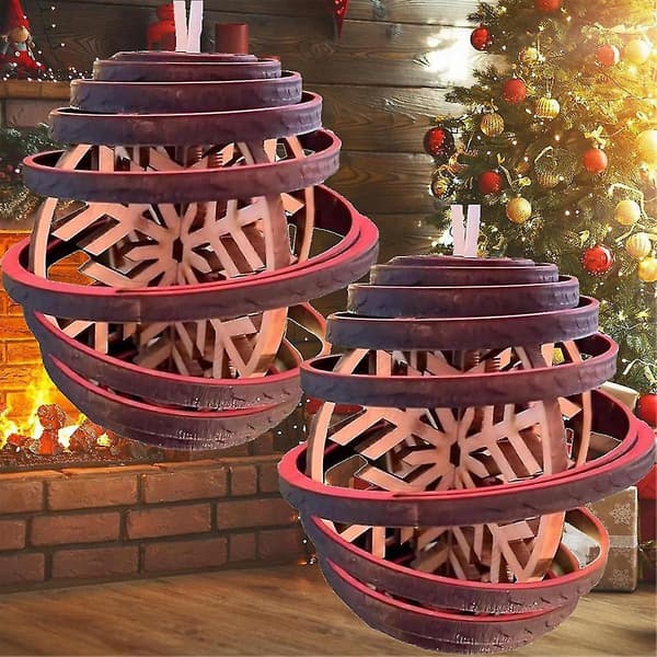3D Dubbel Spiral Snöflingor Julgransprydnad, 3D Spiralformad Snöflinga Julkula Hängande Dekoration