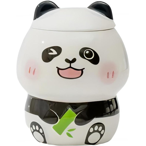 Kreativ Panda Krus - Sød Keramisk Kaffe Krus med 3D Panda Kawaii Låg - 3D Panda Kaffe Krus Kop - Nyhedskrus - Gaver til Pandaelskere Kvinder Venner C