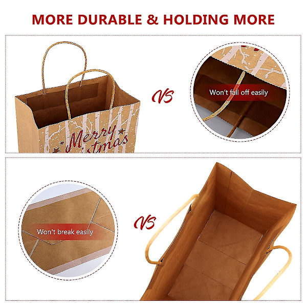 Storpack Presentpåsar Julklappspåse Julklappsförpackning Julgodispåsar Klassiska Julklappspåsar