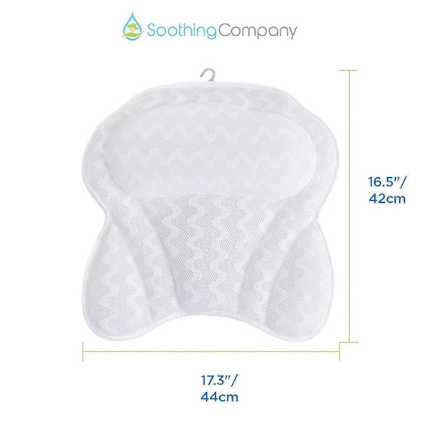 Luksusinen kylpytyyny, ergonominen kylpyammeen spa-tyyny 4D-ilmaverkkoteknologialla ja 6 imukupilla, tukee päätä ja selkää
