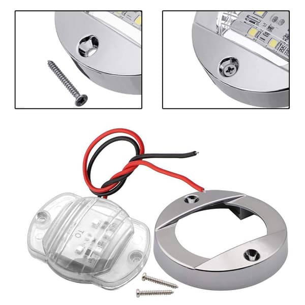 4-pack LED-båtljus 12V runda marina lampor LED akterspegelmonteringsljus för båtdäck (blå)
