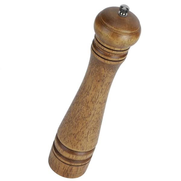 Peberkværn i egetræ, manuel krydderi-saltkværn, 25 cm, køkkenredskab