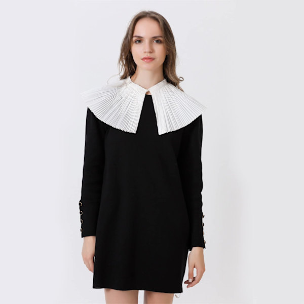 Dam falsk krage andningsbar sommar vit falsk krage elegant veckad krage halsband klänning skjorta krage sjal