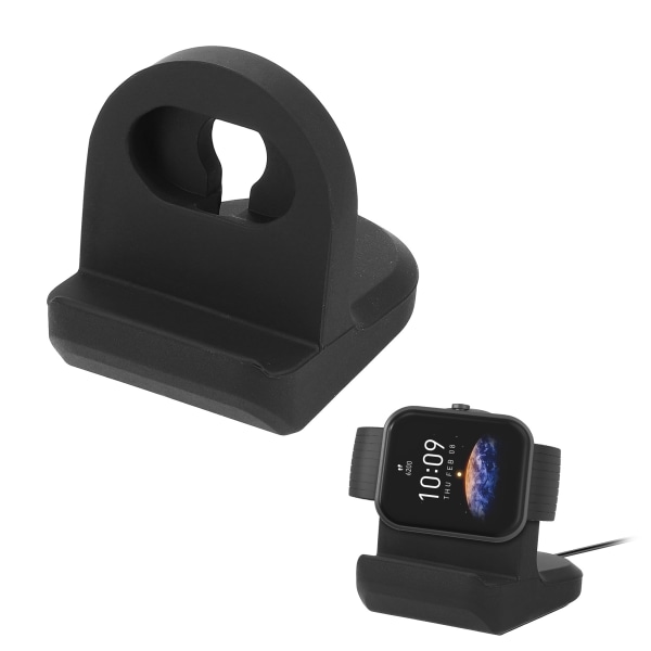 Klockladdningsställ Kompatibel med Huami GTR3 pro silikonladdningsställ GTR2 bas Amazfit bip U stativ - Silikonhållare Dock - Svart