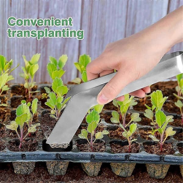Planteskole Omplantningstang - 22 cm Rustfrit Stål Havearbejde Planter Omplantningstang til Reduktion af Rodskader