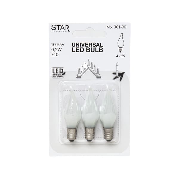7-pak LED-lys til adventslysestager Elektrisk fatning E10 Uni 10-55V
