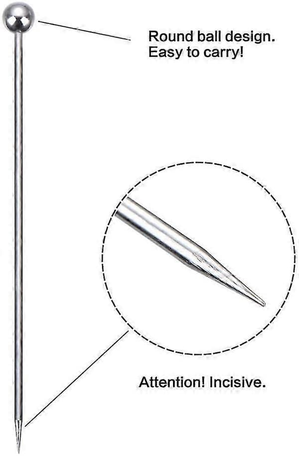 50 stk. cocktailpinde i rustfrit stål, metal martini pinde 11 cm