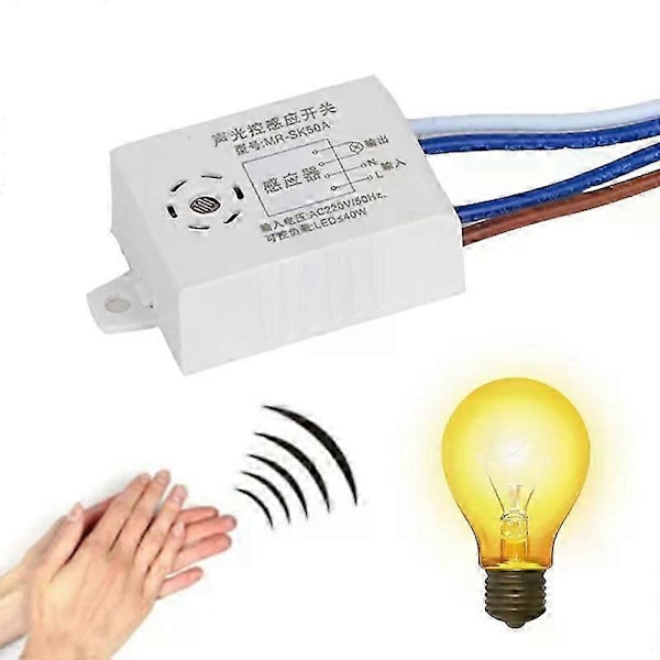 220V Detektor Stemmestyring Switch Lys Lyd Stemmesensor Switch Lydaktiveret Switch Intelligent Auto Tænd Sluk Lys Switch