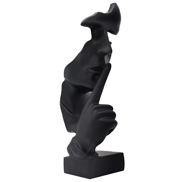Stilhed er guld tænker statue abstrakt kunst harpiks figur sort