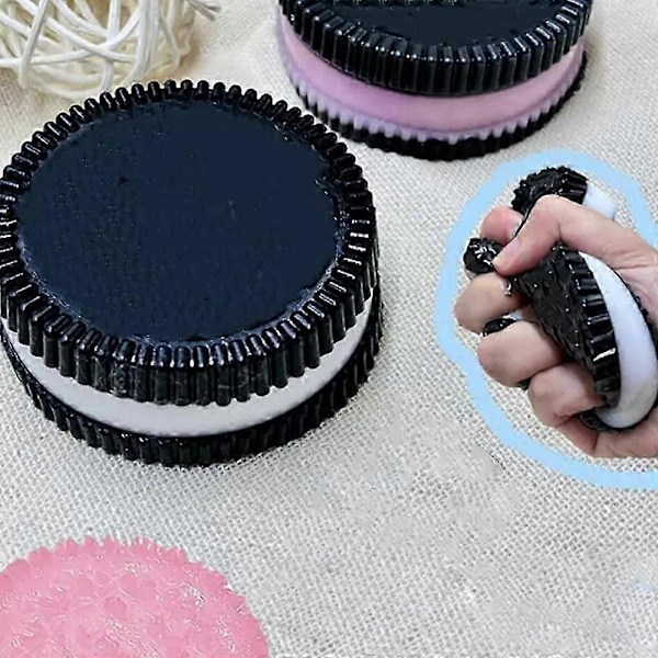 Stor Oreo Kiks Klemme Legetøj Mochi Taba Stressaflastende Legetøj Gave Pink Oreo