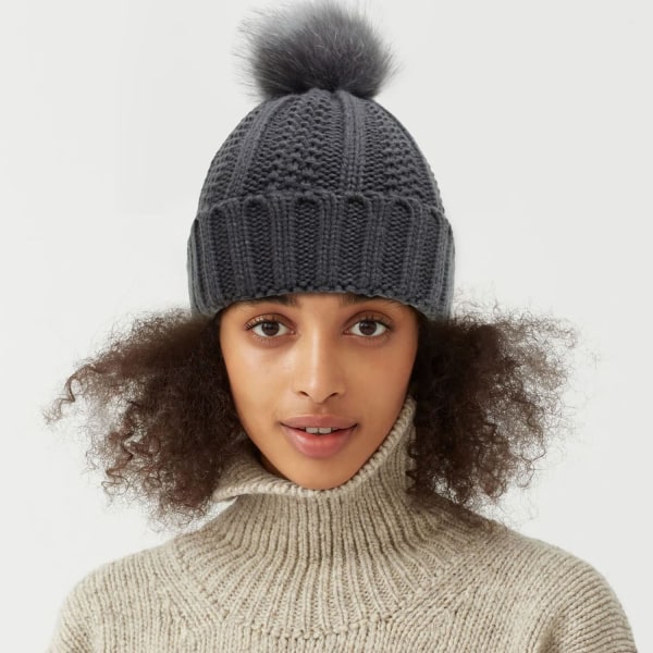 Stickad mössa för kvinnor med satin innerfoder, skidmössa för kvinnor, slouchy vintermössa för flickor