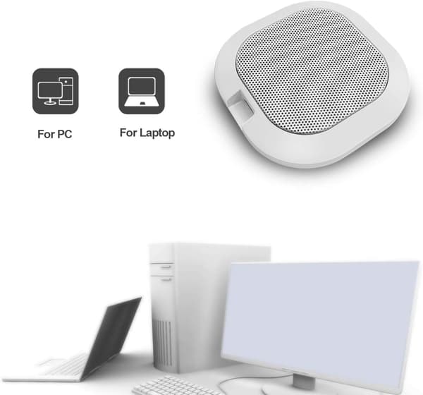 USB-mikrofon til pc-spilcomputer til onlinemøder (hvid)