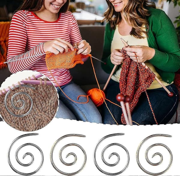 4 st Spiral Kabelstickor Handstickning Sjalstygn Verktyg (Silver + Guld)