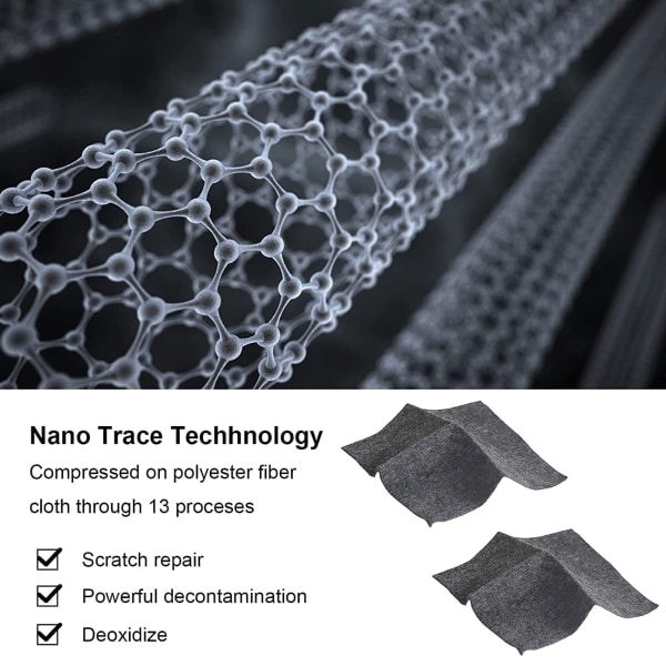 Nano Sparkle Klud (2 stk.), Nano Magic Klud til reparation af lette maling bil ridser fjerne mærker på overfladen & dekontaminering, sort