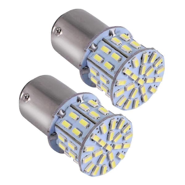 2 stk. 6000K Hvit 1157 50SMD Bakbrems LED Lyspære BAY15D 12V DS