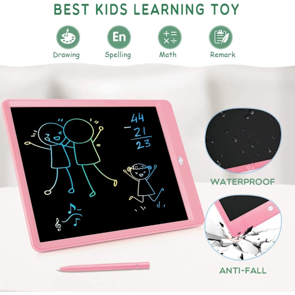 LCD-skrivetavle Doodle Board, 10 tommer (rosa)