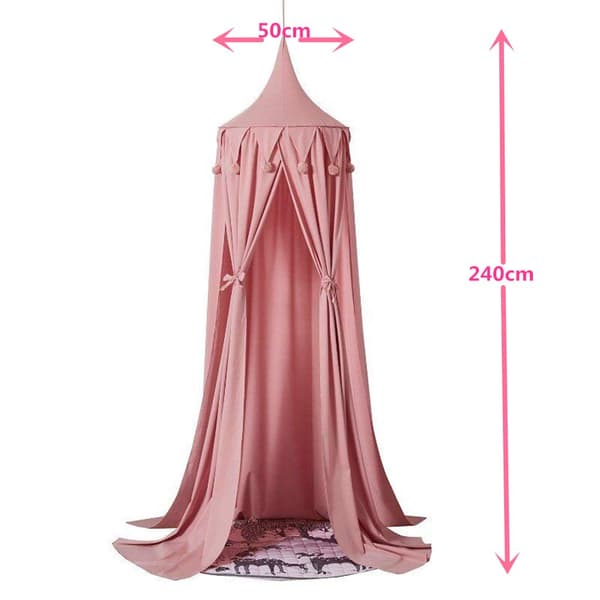 Seng baldakin rund kuppel, bomulds seng baldakin（Pink)