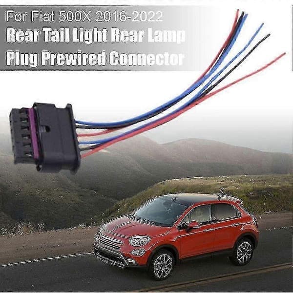 6-benet stik til Fiat 500X 2016-2022 baglygte, formonteret stik