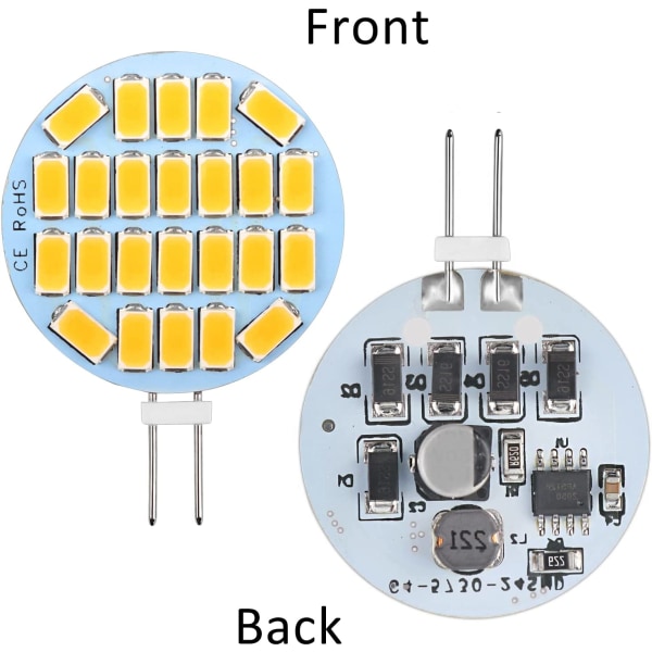 G4 LED 3W, AC12-24V, 300LM Varmvitt 3000K, 24x5730 SMD 6-pack