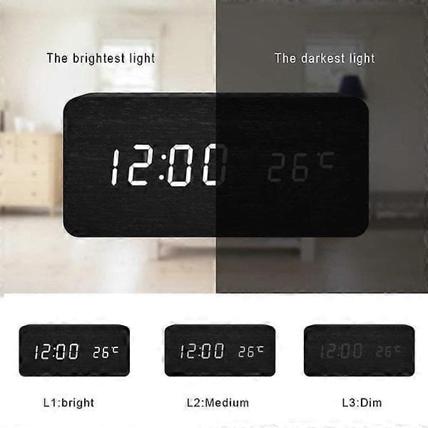 Digitaalinen LED-herätyskello Musta