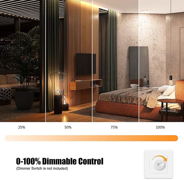 3-pakning E14 dimbare varmhvite 600lm 6W LED-pærer 2700K