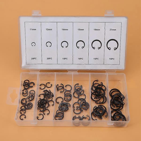 Snap Låsering Circlip Sortimentsett 11mm - 21mm 100stk