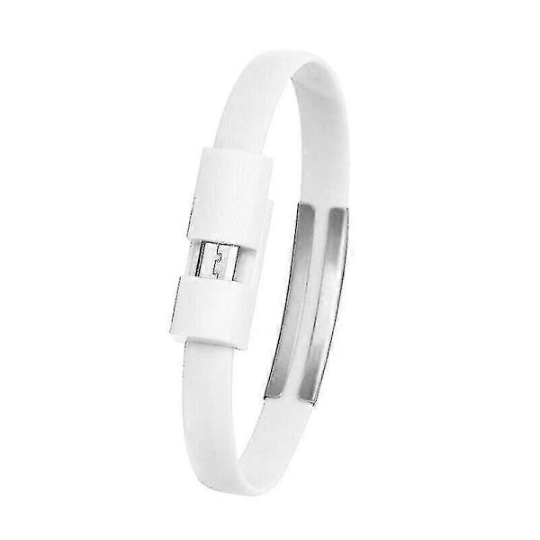 (Hvit (Android)) Armbånd Micro Usb Kabel Lader Hurtiglading Synkroniseringskabel For Android Iphone Pad