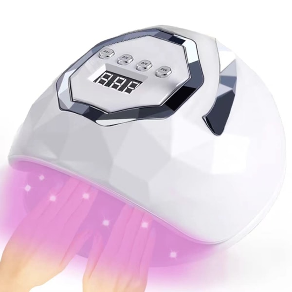 280W UV LED-spikerlampe, med 66 perler, hurtigtørkende (hvit)