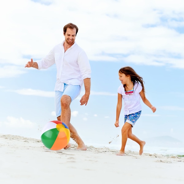 Oppustelige strandbolde til stranden, regnbue strandbolde i løs vægt til familiesvømning, pool, strandfest og sommerspil