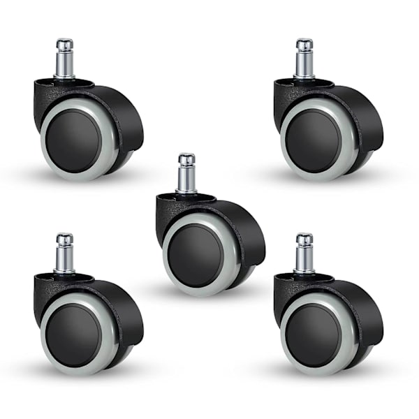 5 stk 11 mm Universal Størrelse Kontorstol Twin Caster Hjul, Erstatning, for Kontorstoler, Gaming、 Swivel Chair, RoHS og BIFMA kvalitets sertifisert.