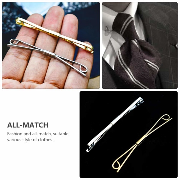 2st slipskrage set för män Klassiskt kragklämma set kragklämmor clips krage brosch