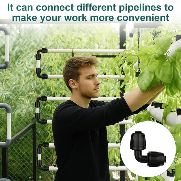 10 STK L-formede albueforbindere til 13 mm (1/2\") haveslange, 13 mm fitting til drypvandingssystem, universal albuefitting til have (A 2)