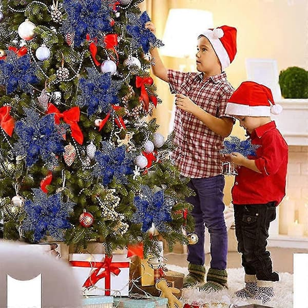 Hule Glitter Juleblomster Dekorationer
