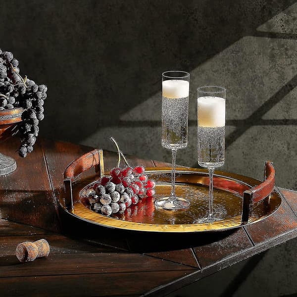 Glas Champagne 4-pak 6-ounce Champagne Glas 4pc Sæt, Premium Square Edge Blæst Glas Vinglas