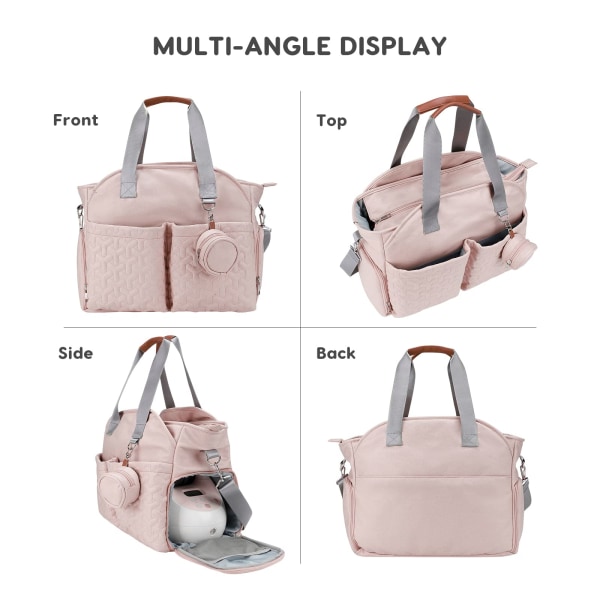 Multifunksjonell stilig baby bleiestelleveske, vanntett babystelleveske med stor kapasitet Satchel Messenger Bag