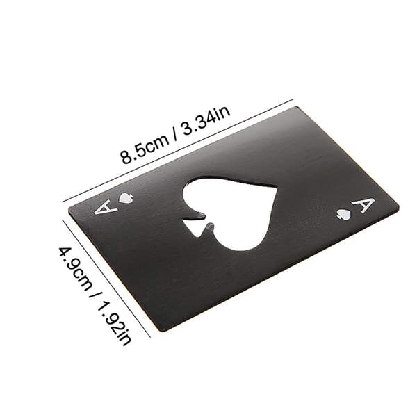 2-pack poker flasköppnare, kreativ (svart och silver)