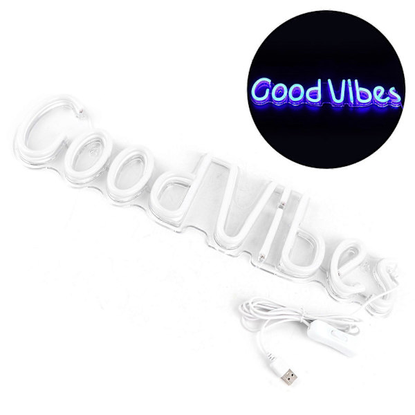 Good Vibes Neonskylt USB-driven för Sovrum Bar Pub Hotell Party Konstdekoration