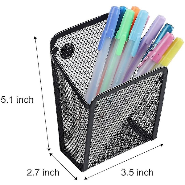 2-pak Magnetisk Blyantsholder, Mesh Opbevaringskurv Organizer Med Ekstra Stærk Magnet
