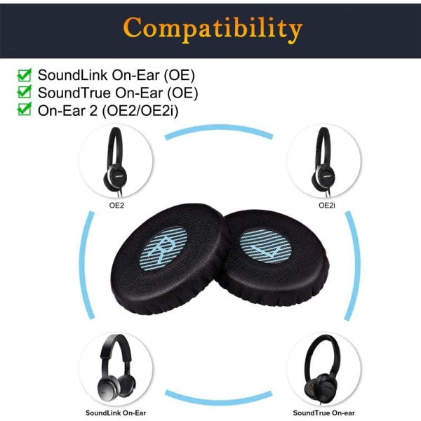 Erstatning av profesjonelle øreputer for Bose On-Ear 2 (OE2 og OE2i)