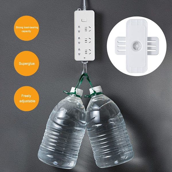 Strømstik Fixator Selvklæbende 2stk 360° Rotation Strømstik Holder Vægmonteret Strømstik Holder Stikkontakt Holder Stikkontakt Fixator Kabelarrangør 2pcs