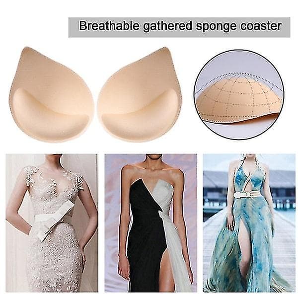 3 par bh-indlægspuder push up-indlæg bh-kopper udskiftning bre nude one size beige