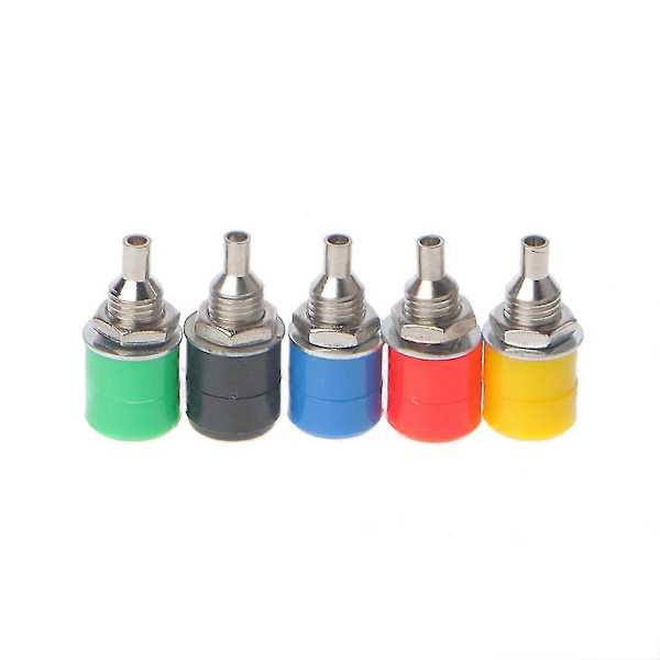 10 stk. 5 farver 4 mm hun bananstik stikforbindelse bindende stolpe lydterminal