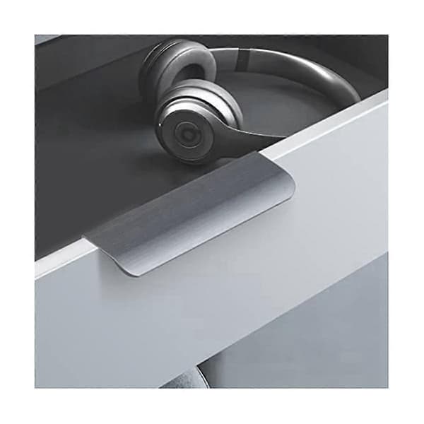 Usynlige skuffegreb i aluminium, skabsgreb grå 2-pak (afstand 160 mm)