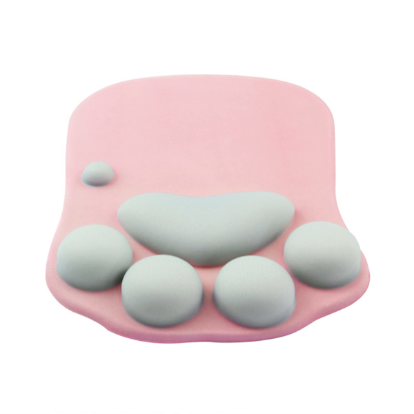 Musmatta för katt med handledsstöd, ergonomisk bärbar musmatta (rosa)