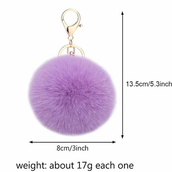 Nøglering fluffy nøglering bolde grå fluffy