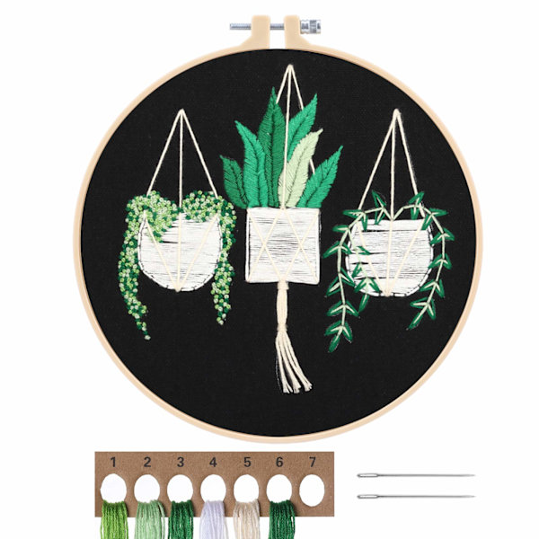 Korsstygnsbroderi Kit, DIY Broderi Handgjord Sömnad Hantverk Kit för Vuxna Nybörjare Sömnad Starter (Växter Blommor)